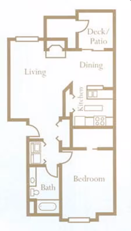 1 Bed 1 Bath K203 floor plan